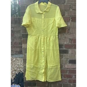 belle badgley mischka dress Yellow Eyelet Size 14